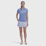 CHLOE COURTSIDE CAP SLEEVE POLO - HYDRANGEA