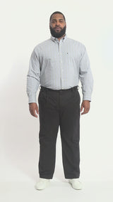 BIG & TALL PERFORMANCE FLAT FRONT CHINO PANTS - BLACK