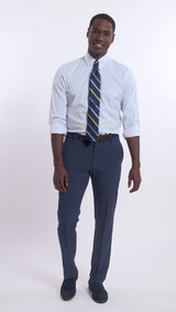 TRAVELER FLAT FRONT CHINO PANT - NAVY BLAZER HEATHE
