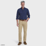 STRATTON FLANNEL BUTTON-DOWN SHIRT - TRUE NAVY
