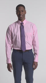 PINPOINT OXFORD BUTTON DOWN DRESS SHIRT - LILAC SACHET