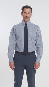 ALL OVER STRETCH BUTTON DOWN DRESS SHIRT - BAYBERRY