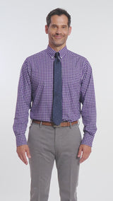 ALL OVER STRETCH BUTTON DOWN DRESS SHIRT - SODALITE BLUE