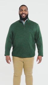 BIG & TALL THERMASOFT SWEATER FLEECE QUARTER ZIP - RAIN FOREST
