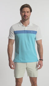 ADVANTAGE PERFORMANCE SHORT SLEEVE STRIPE POLO - BRIGHT WHITE
