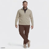 BIG & TALL SHAKER FLEECE JACKET - ROCK HTHR