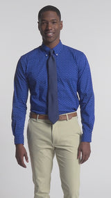 ALL OVER STRETCH BUTTON DOWN DRESS SHIRT SLIM - SODALITE BLUE