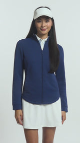 CASSIE PERFORMANCE STRETCH ZIP-UP ATHLETIC LIGHTWEIGHT JACKET - MEDIEVAL BLUE