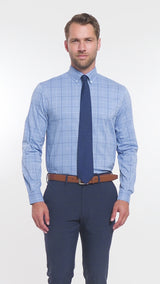 COOL FX PLAID BUTTON DOWN DRESS SHIRT SLIM - WINDSURFER