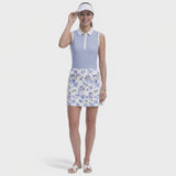 ALLY SLEEVELESS PRINTED POLO - HYDRANGEA