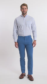 SALTWATER FLAT FRONT CHINO PANT - FEDERAL BLUE