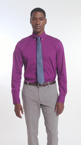 COOL FX BUTTON DOWN DRESS SHIRT SLIM - IMPERIAL PURPLE