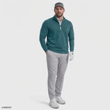 BIG & TALL GOLF SWINGFLEX MESH QUARTER-ZIP - MEDITERRANEA