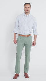 TRAVELER FLAT FRONT CHINO - LAUREL WREATH HTHR
