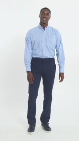 PERFORMANCE FLAT FRONT CHINO PANTS SLIM - NAVY