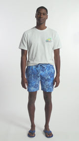SALTWATER BEACH PERFORMANCE SWIM TRUNK - PLACID BLUE