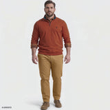 BIG & TALL ADVANTAGE PERFORMANCE QUARTER ZIP FLEECE - POTTERS CLAY