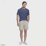 SUNSHIELD PERFORMANCE S/S PRINTED POLO - BLUE DEPTHS
