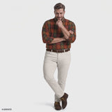 BIG & TALL STRATTON FLANNEL BUTTON-DOWN SHIRT - GINGER BREAD