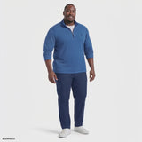 BIG & TALL MICROFLEECE QUARTER-ZIP - BRIGHT COBALT