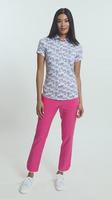 CANDI PERFORMANCE STRETCH ATHLETIC PIPED PANTS - HOT PINK