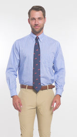 ALL OVER STRETCH BUTTON DOWN DRESS SHIRT - SODALITE BLUE