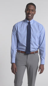 ALL OVER STRETCH BUTTON DOWN DRESS SHIRT - GRAPE MIST