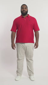 BIG & TALL ADVANTAGE PERFORMANCE POLO - REAL RED