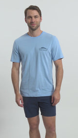 SALTWATER SHORT SLEEVE GRAPHIC TEE - PLACID BLUE