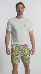 SALTWATER BEACH PERFORMANCE SWIM TRUNK - LEMON MERINGUE