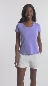 ALEX SHORT SLEEVE SLUB T-SHIRT - VIOLET TULIP