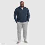 BIG & TALL MICROFLEECE QUARTER-ZIP - NAVY BLAZER