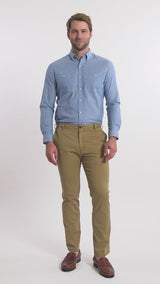 SALTWATER FLAT FRONT CHINO PANT - COGNAC