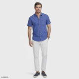 LUXURY S/S BUTTON-DOWN SHIRT - MEDIEVAL BLUE