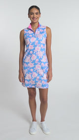 BRIANNA QUARTER ZIP A-LINE DRESS - LITTLE BOY BLUE