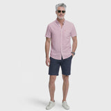 BREEZE S/S PRINTED BUTTON-DOWN SHIRT - PINK LEMONADE