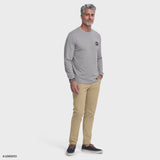 SALTWATER LONG SLEEVE LAKE LIFE GRAPHIC TEE - LT GREY HTHR