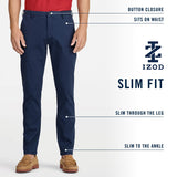 SALTWATER FLAT FRONT CHINO PANT SLIM - CADET NAVY