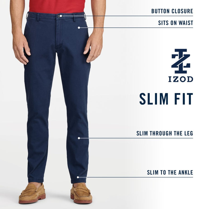 SALTWATER STRETCH FLAT-FRONT SLIM FIT CHINO PANT - CADET NAVY