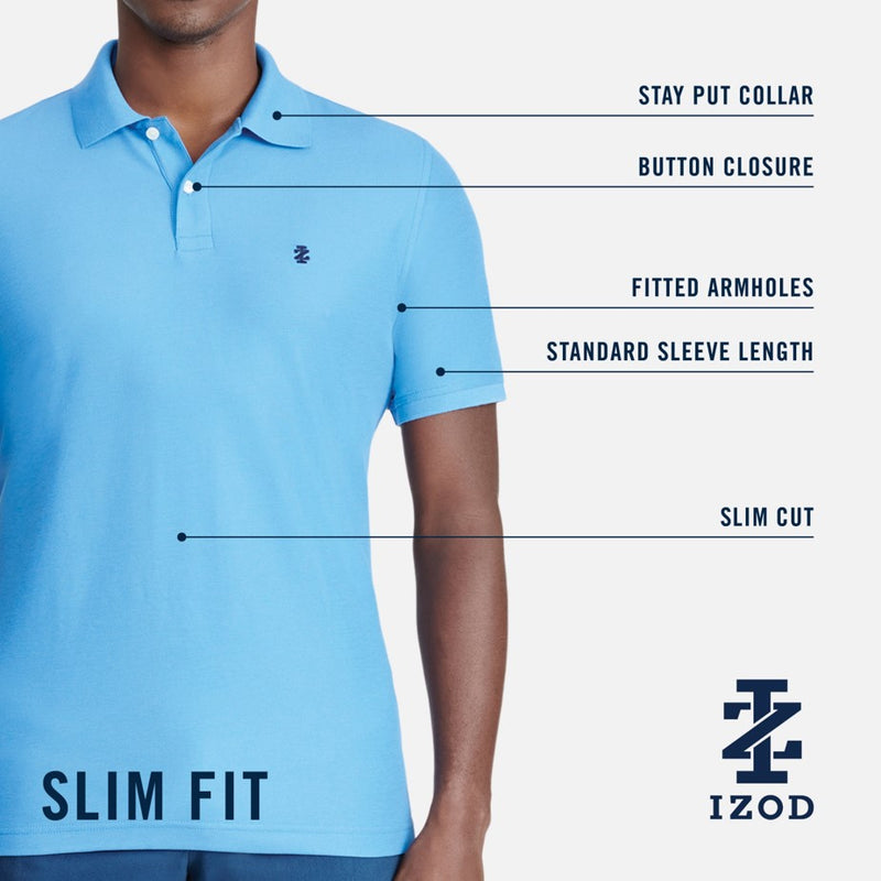 ADVANTAGE PERFORMANCE SHORT-SLEEVE SLIM FIT POLO - BLUE REVIVAL