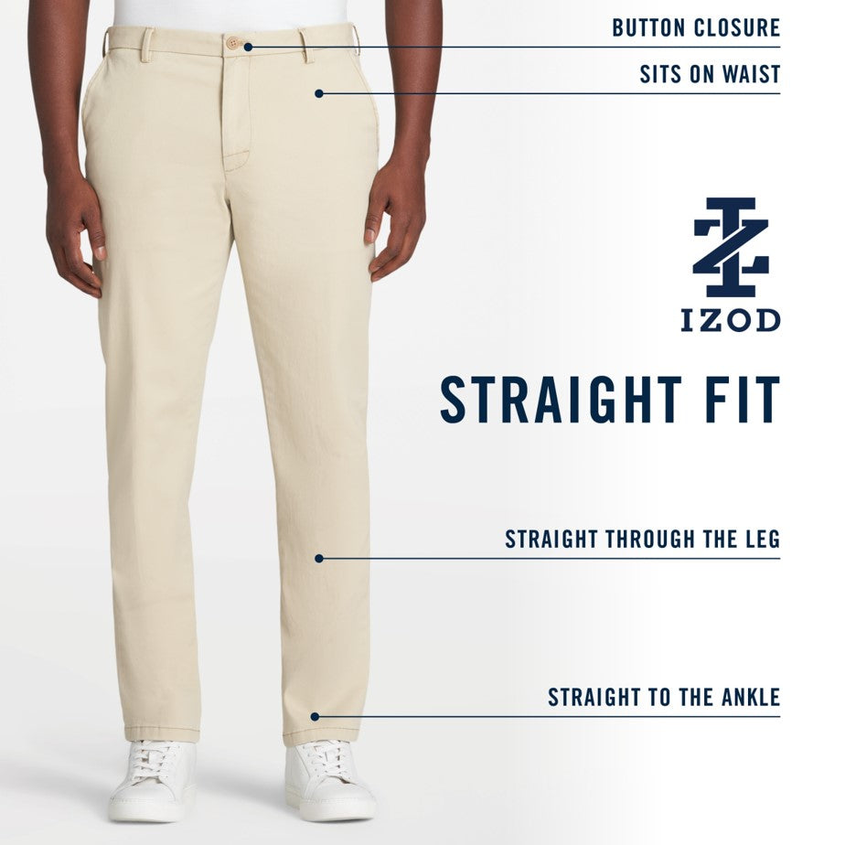 Saltwater Stretch Flat-Front Straight Fit Chino Pant - Pale Khaki – IZOD