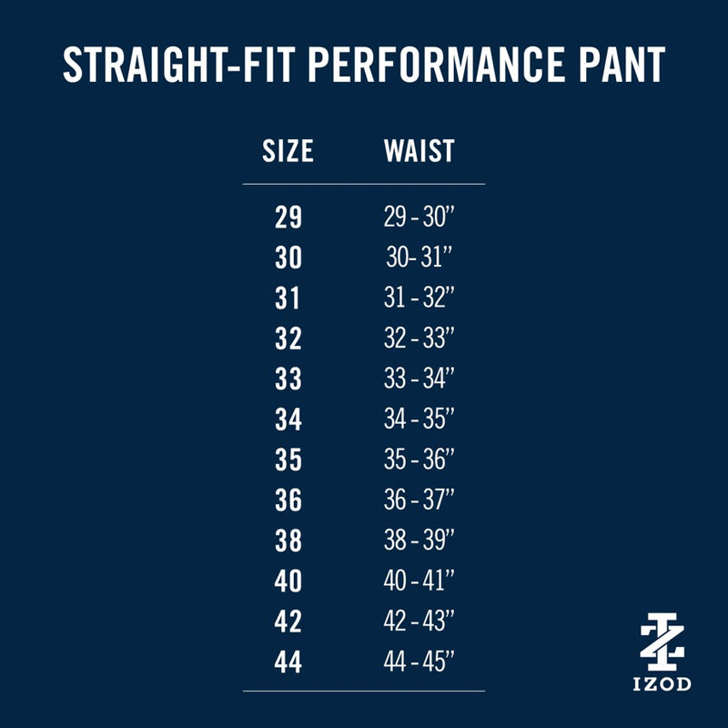 Performance Flat Front Chino Pants Straight - IZOD Sportswear - Black - 40 Performance Flat Front Chino Pants Straight - IZOD Sportswear - Black - 40